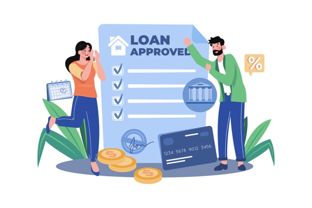 home-loan-approved-illustration-concept-on-white-background-vector